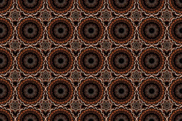 Raster Seamless Pattern Multicolored Ornament Black Background Templates Carpets Textiles — Stock Photo, Image