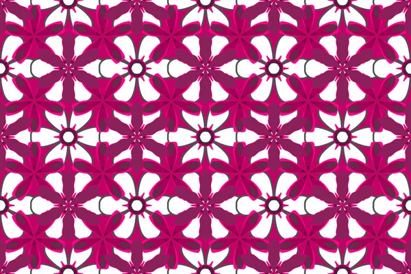 Luxuriöses Nahtloses Muster Aus Magenta Rosa Und Lila Ornamenten Mit — Stockfoto