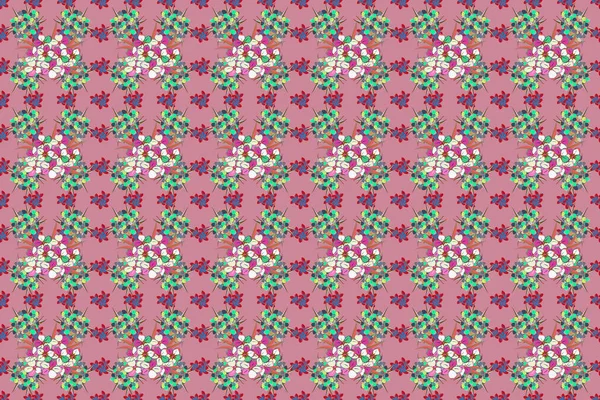 Płynny Abstrakcyjny Wzór Kwiatowy Kolorze Różowym Zielonym Ładne Tło Rastrowe — Zdjęcie stockowe