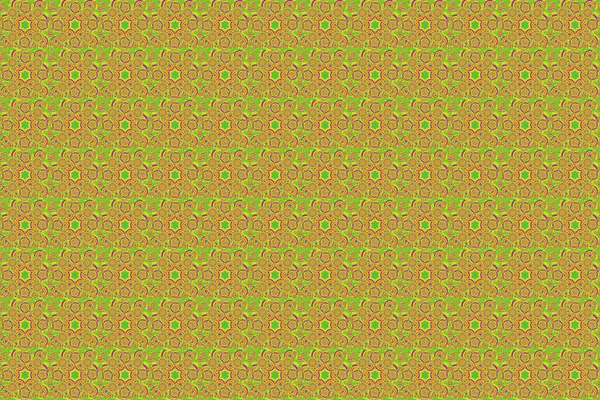 Raster Illustration Mittelalterliches Königsmuster Gelbe Grüne Und Rosafarbene Nahtlose Muster — Stockfoto