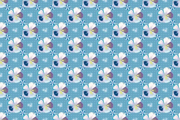 Naadloos Patroon Met Decoratieve Zomer Kosmos Bloemen Grijze Blauwe Kleuren — Stockfoto