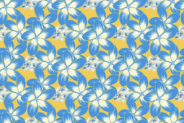 Grille Plumeria Fleur Motif Sans Couture Dans Les Couleurs Bleu — Photo