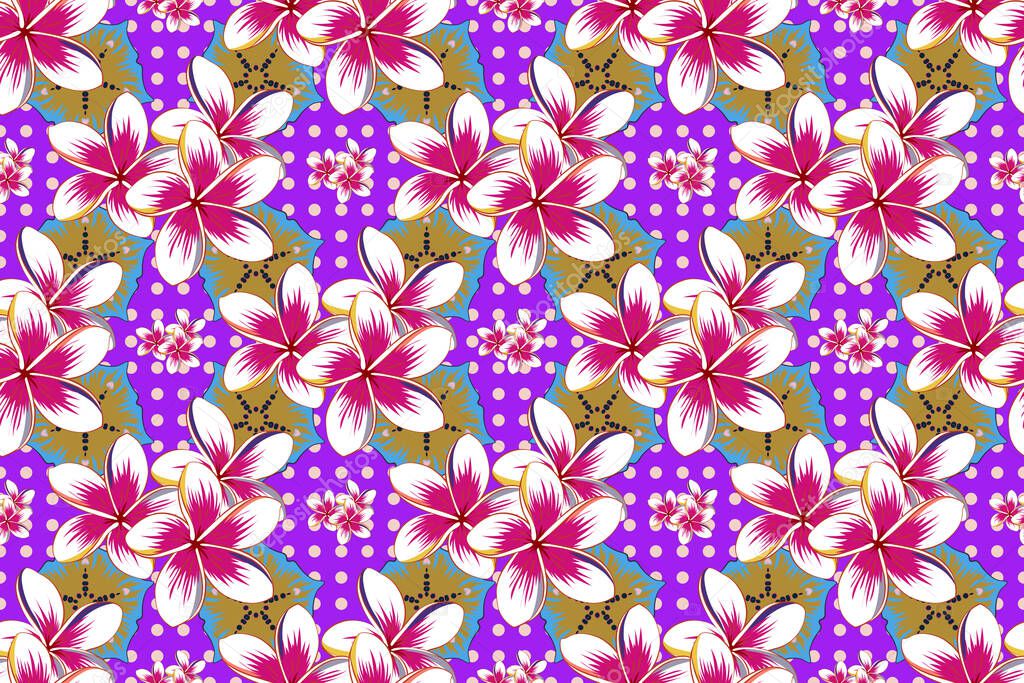 Motley. Pretty varicolored floral print. Raster abstract flower background.