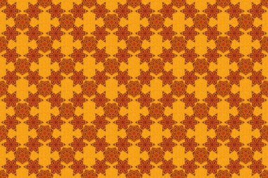 Kesik kağıt dantel dokusu, raster tül arka plan turuncu, sarı ve kahverengi kıvrımlı desen. Raster illüstrasyonu.