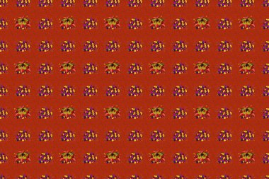 Çeşitli sarı, kırmızı ve kahverengi amfibik çiçekleri. Raster çiçekleri..