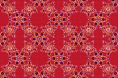 Eflatun, pembe ve kırmızı renkte çizim. Raster illüstrasyonu. Canlı yineleme - Basit, pürüzsüz desen yapmak için herhangi bir hatları doldurmak için kullanın.