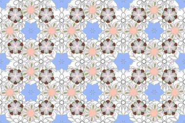 Viktorya tarzı elementler. Davetiyeler için dekorasyon, tebrik kartları, mavi, gri ve kahverengi renkli teşekkür mesajı. Raster açgözlülüğü ve tasarım için kusursuz desen.