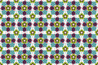 Mavi, mor ve sarı renklerde pürüzsüz desen.