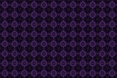 Ikat damaske desensiz arkaplan fayansı menekşe, mavi ve mor renklerde.