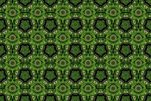 Green Abstract Floral Ornament Raster Seamless Pattern Abstract Decorative Elements — Stock Photo, Image