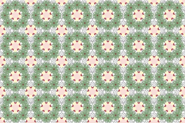 Frühlingspapier Mit Abstrakten Niedlichen Blüten Rosa Beige Und Grünen Farben — Stockfoto