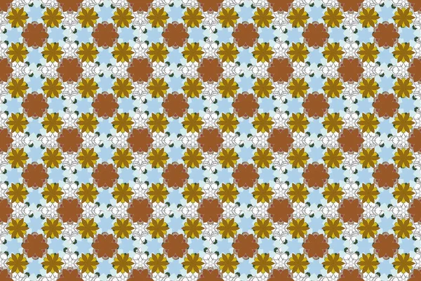 Traditional Oriental Seamless Paisley Pattern Floral Wallpaper Blue Green Orange — Stock Photo, Image