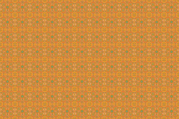 Raster Illustration Rasternahtloses Muster Orange Gelb Und Grün Für Design — Stockfoto