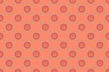Raster lüks karışık desen. Turuncu, kırmızı ve pembe pürüzsüz desen.