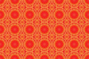 Noel için pürüzsüz bir desen. Güzel tasarım. Dekoratif kırmızı, sarı ve turuncu kar taneleri deseni.