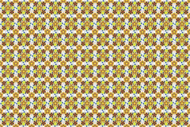 Çiçeklerle süslenmiş kusursuz bir çiçek arkaplanı. Çiçek kompozisyonu ve klasik tarzda renkli baskılar. Raster dijital illüstrasyon, doğal elementler, eski usul..