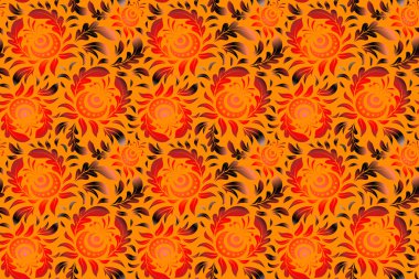 Arabesk ve kırmızı ve turuncu elementlerle doğulu raster desenli. Geleneksel klasik süs.