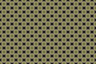 Raster kesme kağıt dantel dokusu, sarı, gri ve yeşil tül siyah arka planda, girintisiz desen.