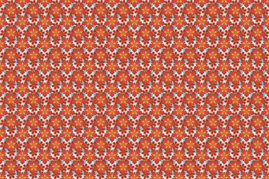 Süslü raster dekorasyonu. Lüks, kraliyet ve Viktorya dönemi konsepti. Kırmızı, pembe ve sarı renklerde klasik barok desenli. Motley elementleri izole.