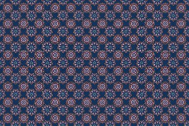 Motley ızgarası. Pembe, gri ve mor elementlerle pürüzsüz bir desen..