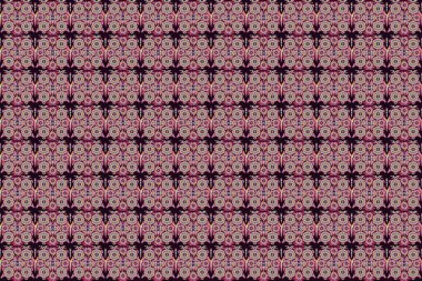 Zarif kumaş kumaş kumaş duvar kağıdı. Bej, mor ve pembe renklerde klasik, pürüzsüz desen. Kusursuz arkaplan.