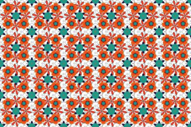 Zarif raster klasik kusursuz desen. Tekrarlayan elementlerle mavi, kırmızı ve gri renklerde kusursuz soyut süs..