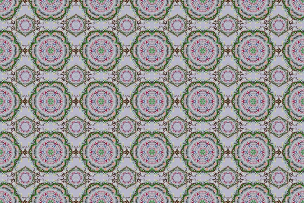 ラスターイラスト ベージュ グリーン グレーでスケッチ 鮮やかな繰り返しの花 簡単にシームレスなパターンを作るために任意の輪郭を埋めるためにそれを使用 — ストック写真