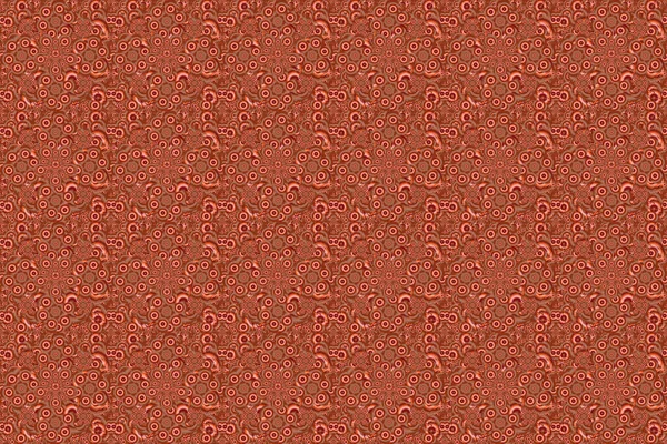 Растровый Набросок Пестрым Орнаментом Бесшовный Рисунок Розовом Оранжевом Коричневом Цветах — стоковое фото
