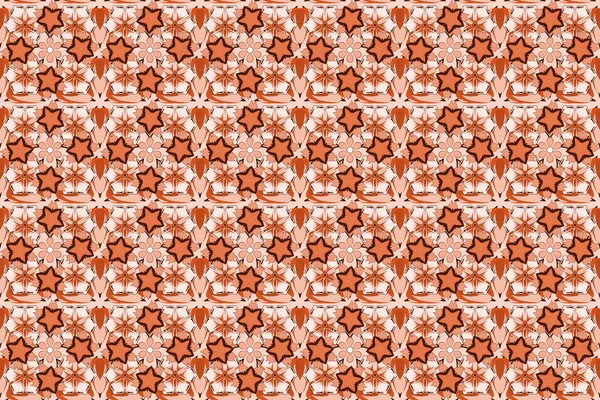 Padrão Floral Aquarela Cores Laranja Marrom Raster Fundo Romântico Para — Fotografia de Stock