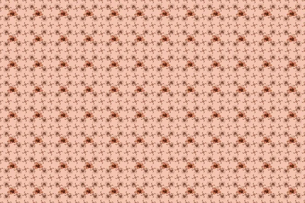 Seamless Pattern Beige Orange Pink Colors Cute Seamless Floral Raster — Stock Photo, Image