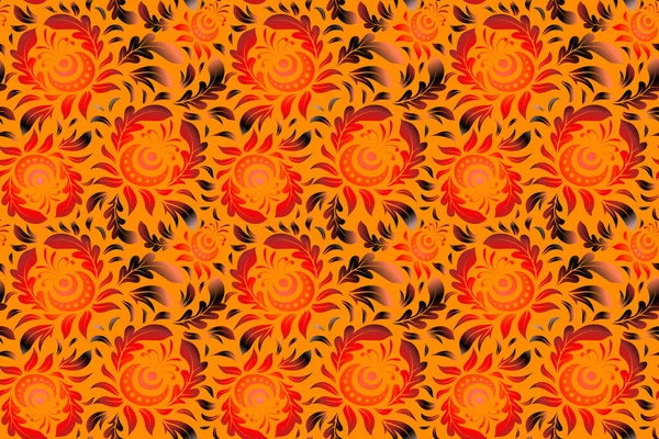 Oriental Raster Seamless Pattern Arabesques Red Orange Elements Traditional Classic — Stock Photo, Image