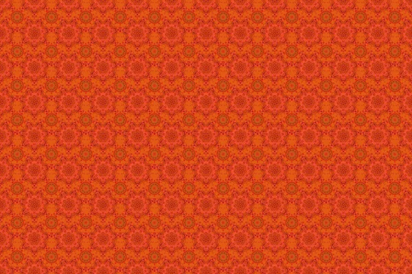 シームレスな背景 オレンジの飾り 花のシームレスなパターン 壁紙バロックダマスク — ストック写真