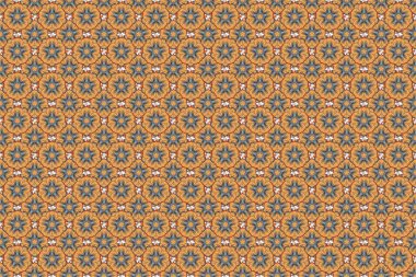 Raster sim desenli, kahverengi, turuncu ve gri elementli. Stilize süs. Tatil için mükemmel..