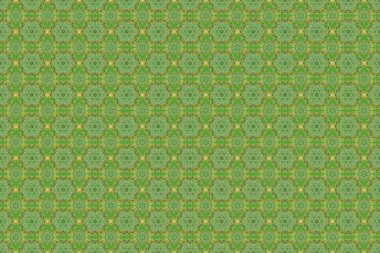 Ikat damaske desensiz arkaplan fayansı sarı ve yeşil renklerde.