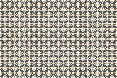 Özyinelenen elementlerle mavi, gri ve bej renklerde kusursuz soyut süs. Zarif raster klasik kusursuz desen.