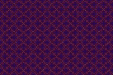 Mavi, mor ve menekşe soyut çiçek süsü, soyut dekoratif elementlerin pürüzsüz deseni.