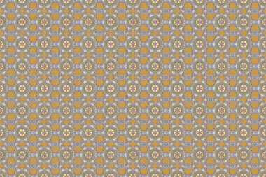 Duvar kağıdı barok, bej, gri ve sarı renklerde pürüzsüz raster arkaplan. Çiçeksiz desen.