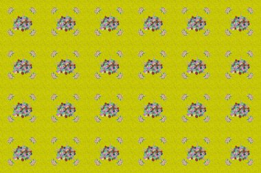 Çiçeklerle suluboya kusursuz desen. Mavi ve sarı renkli moda baskı. Dekorasyon ve tasarım için güzel bir desen. Enfes desenler, çiçekli suluboya çizimler, klasik tarz..