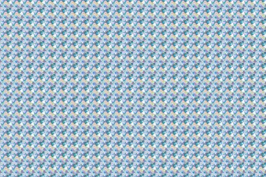 Raster çiçekleri gri ve mavi renklerde. Sevimli kozmos çiçekleri deseni. Çizgili arkaplanda suluboya desensiz.