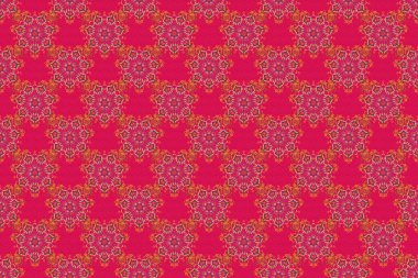 Geleneksel oryantasyon süsü. Kusursuz klasik raster pembe, mor ve kırmızı desenli.