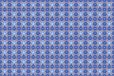 Bej, mor ve mavi renklerde çiçek arkaplanı kumaşa baskı yapmak için kağıt koleksiyon defteri için. Raster geçmişe dönük, pek çok çiçekli, pürüzsüz bir desen..