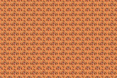 Moda baskıları için zarif bir şablon. Motley pürüzsüz desen. Küçük renkli çiçekler. Bahar çiçeği arkaplanı. Turuncu, kahverengi ve kırmızı çiçek desenleri..