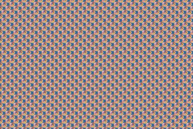 Soyut raster arka planı. Kozmos çiçekli şık duvar kağıtları. Çiçek açan kozmos çiçekleri ve yaprakları turuncu, mavi ve bej renkleriyle kusursuz desen..