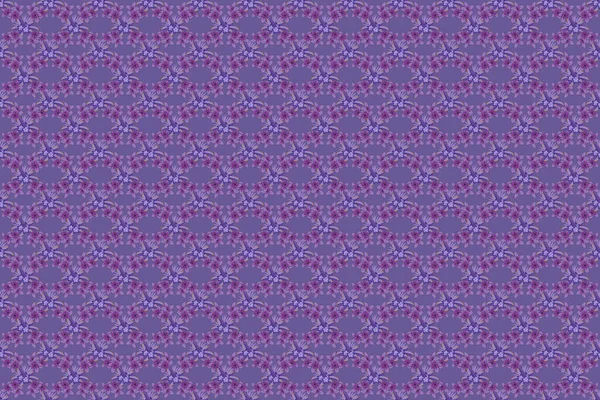 Seamless Floral Pattern Stylized Plumeria Flowers Violet Brown Blue Colors — Stock Photo, Image