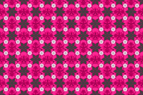Abstrakter Raster Hintergrund Stilvolle Tapete Mit Blumen Florales Nahtloses Muster — Stockfoto