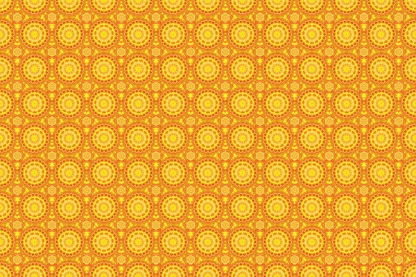 Raster Illustration Seamless Background Grunge Style Orange Yellow Black Damask — Stock Photo, Image