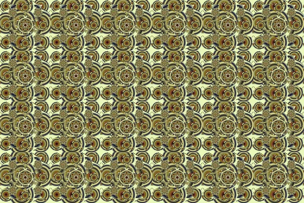 Rope seamless tied fishnet damask pattern in green, yellow and gray colors. Raster wallpaper.