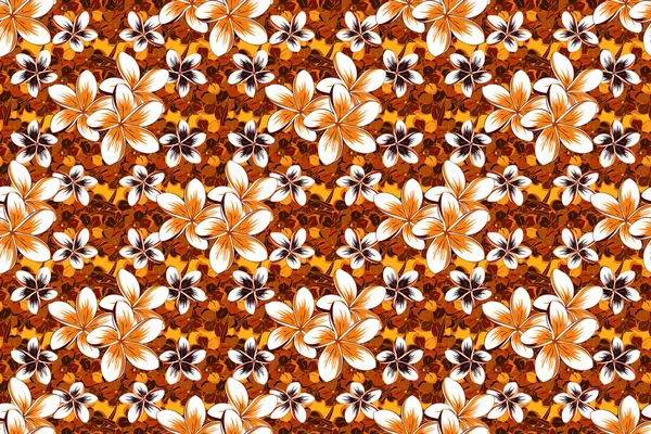 Motif Floral Ethnique Sans Couture Dans Les Couleurs Jaune Orange — Photo