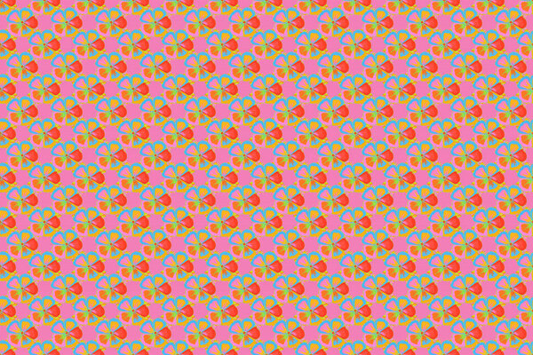 Seamless pattern with decorative summer cosmos flowers in yellow, blue and pink colors, watercolor raster illustration.