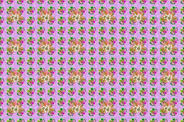 Vintage Style Seamless Pattern Abstrat Flowers Pink Green Colors Stock — Stock Photo, Image